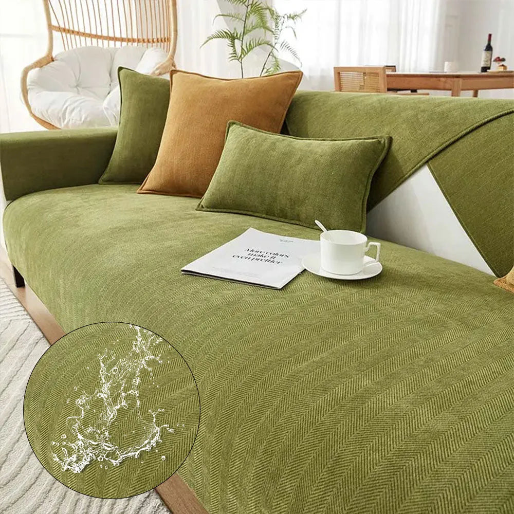 Sofa Cover | Waterproof Chenille, Stain-Resistant Herringbone 7