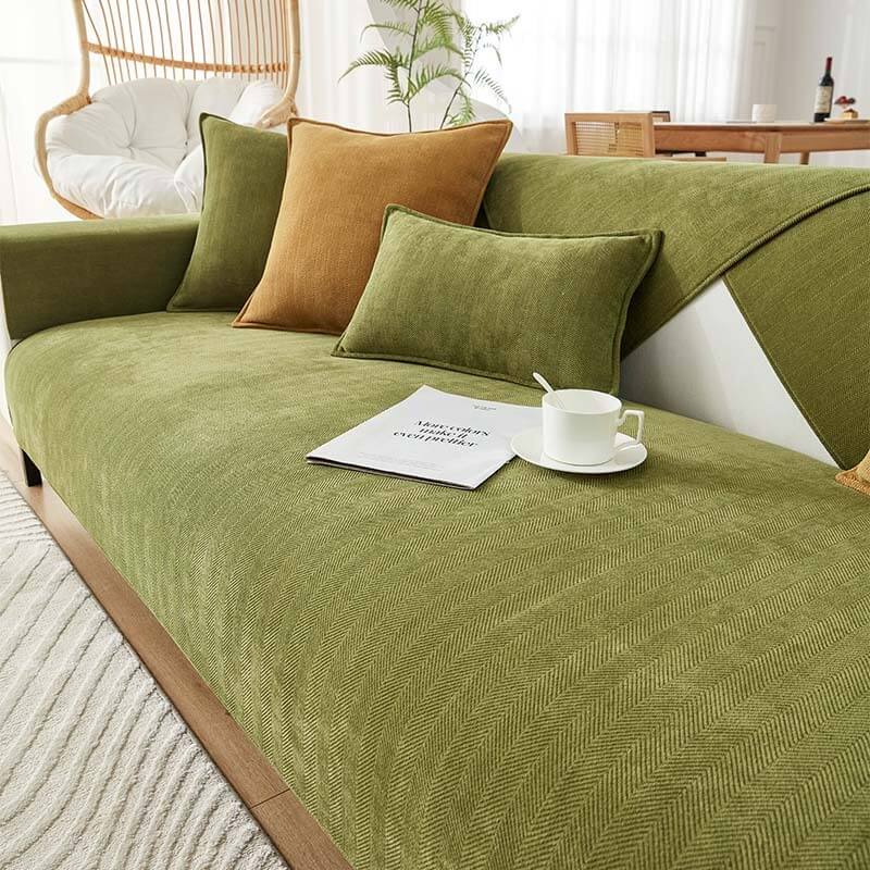 Sofa Cover | Waterproof Chenille, Stain-Resistant Herringbone 9