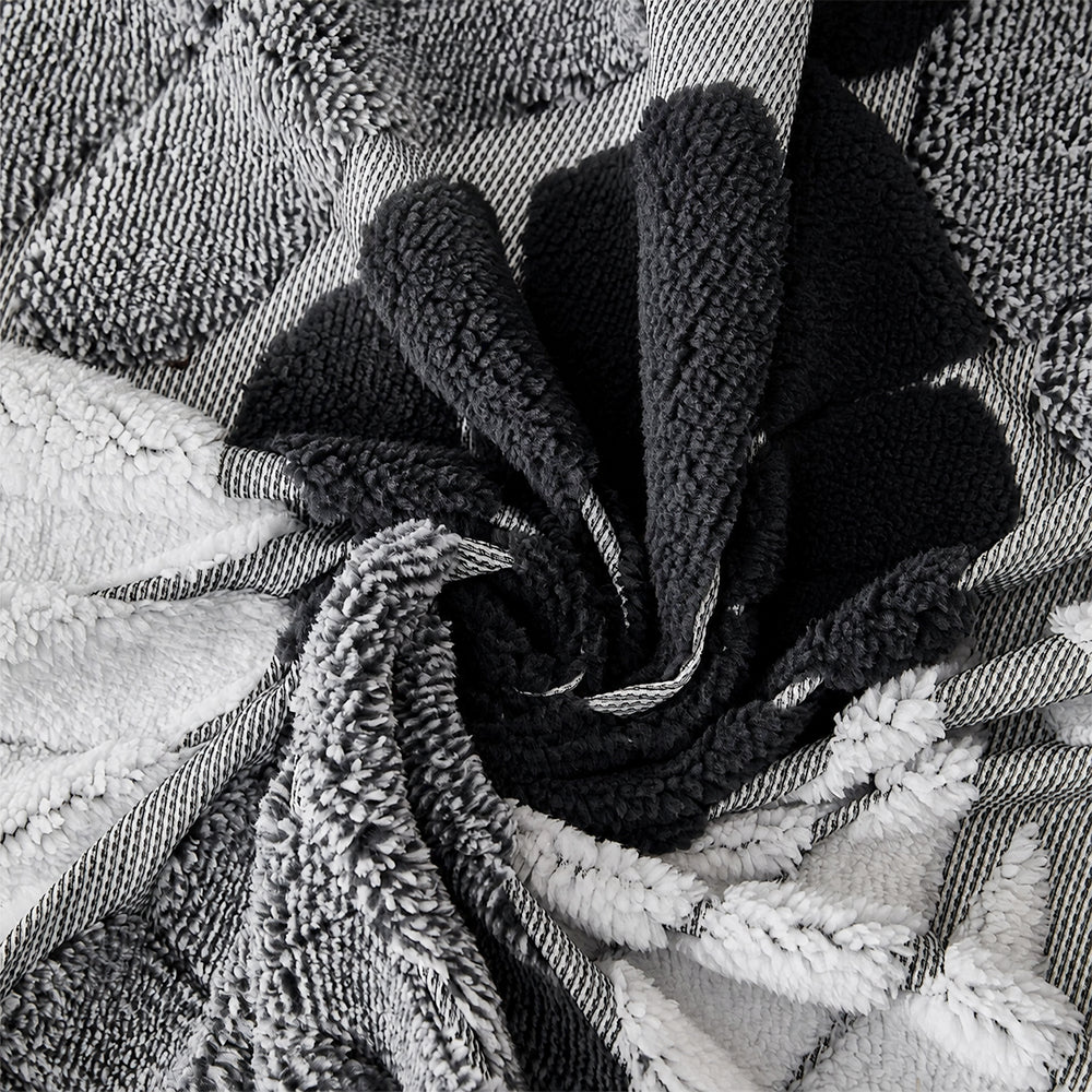 Sofa Throw | Thickened Plush Texture, Leaf Pattern 3