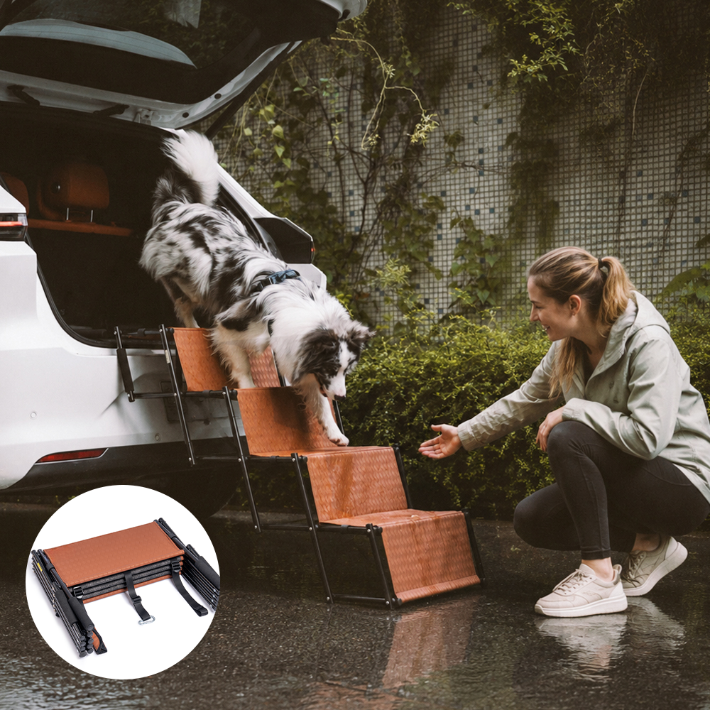 Foldable Dog Stairs – Wide Non-Slip Steps for Cars