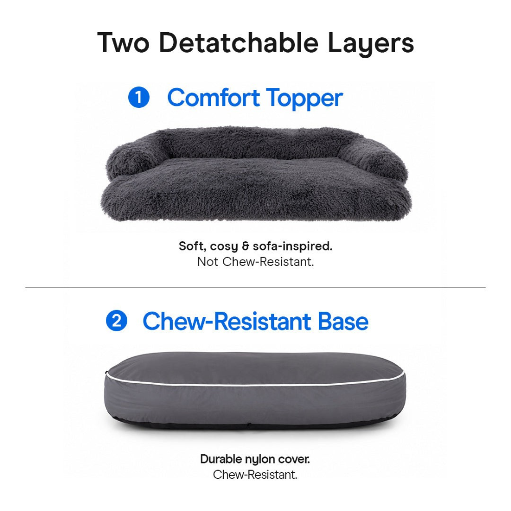 Dog Bed Chew-Resistant Base, Cooling 2-in-1 Lounger