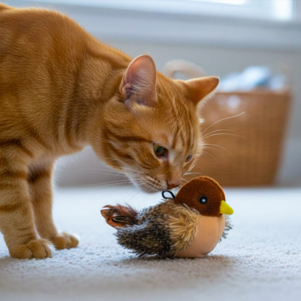 Interactive Cat Toy | Chirping Bird, Flapping Wings & Tail