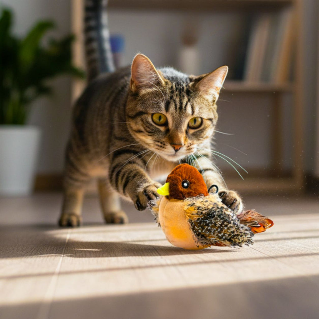 Interactive Cat Toy | Chirping Bird, Flapping Wings & Tail