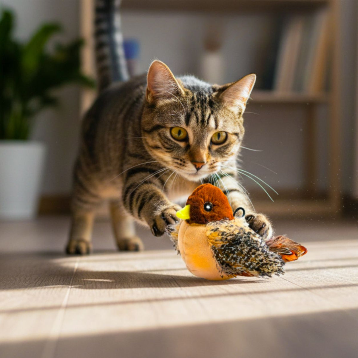Interactive Cat Toy | Chirping Bird, Flapping Wings & Tail