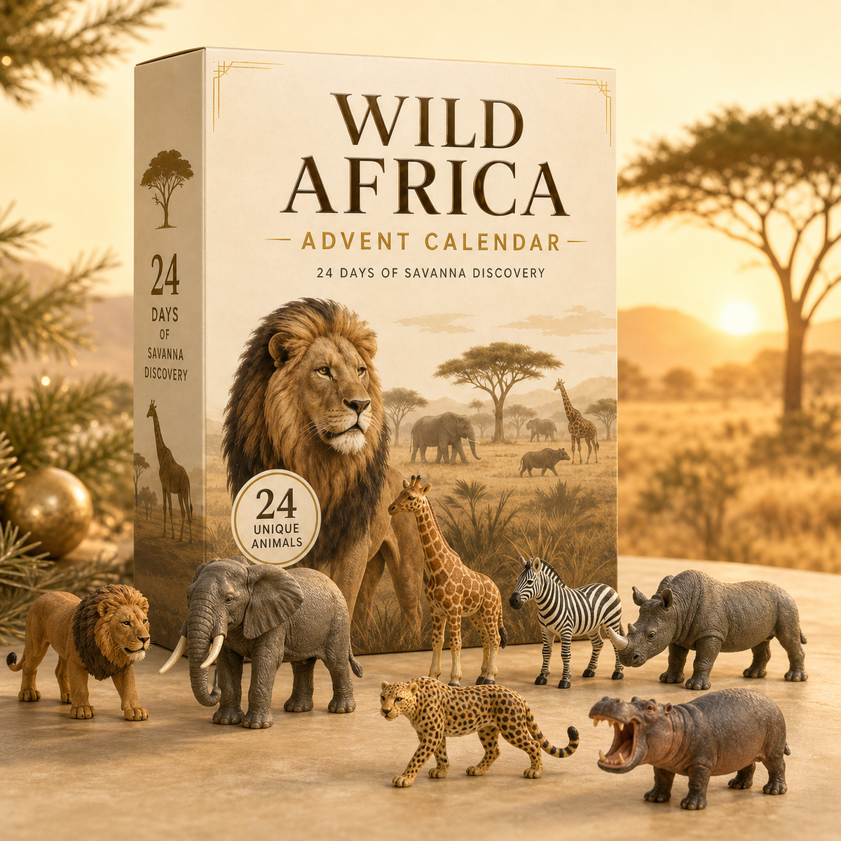 Wild Africa Advent Calendar – 24 Days of Savanna Discovery with Illustrated Wildlife 0