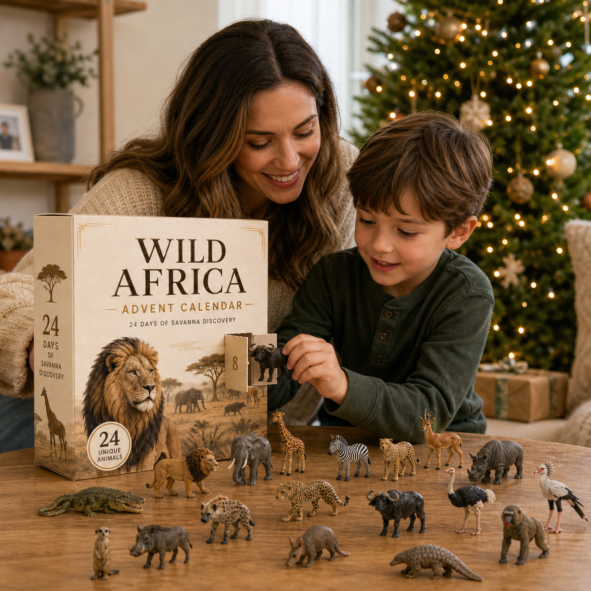 Wild Africa Advent Calendar – 24 Days of Savanna Discovery with Illustrated Wildlife 1