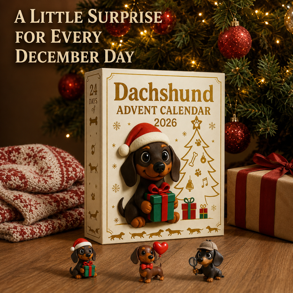 Dachshund Advent Calendar 2026 with 24 Blind Box Figurines