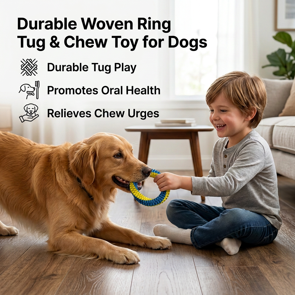 Durable Woven Ring Tug & Chew Toy for Dogs