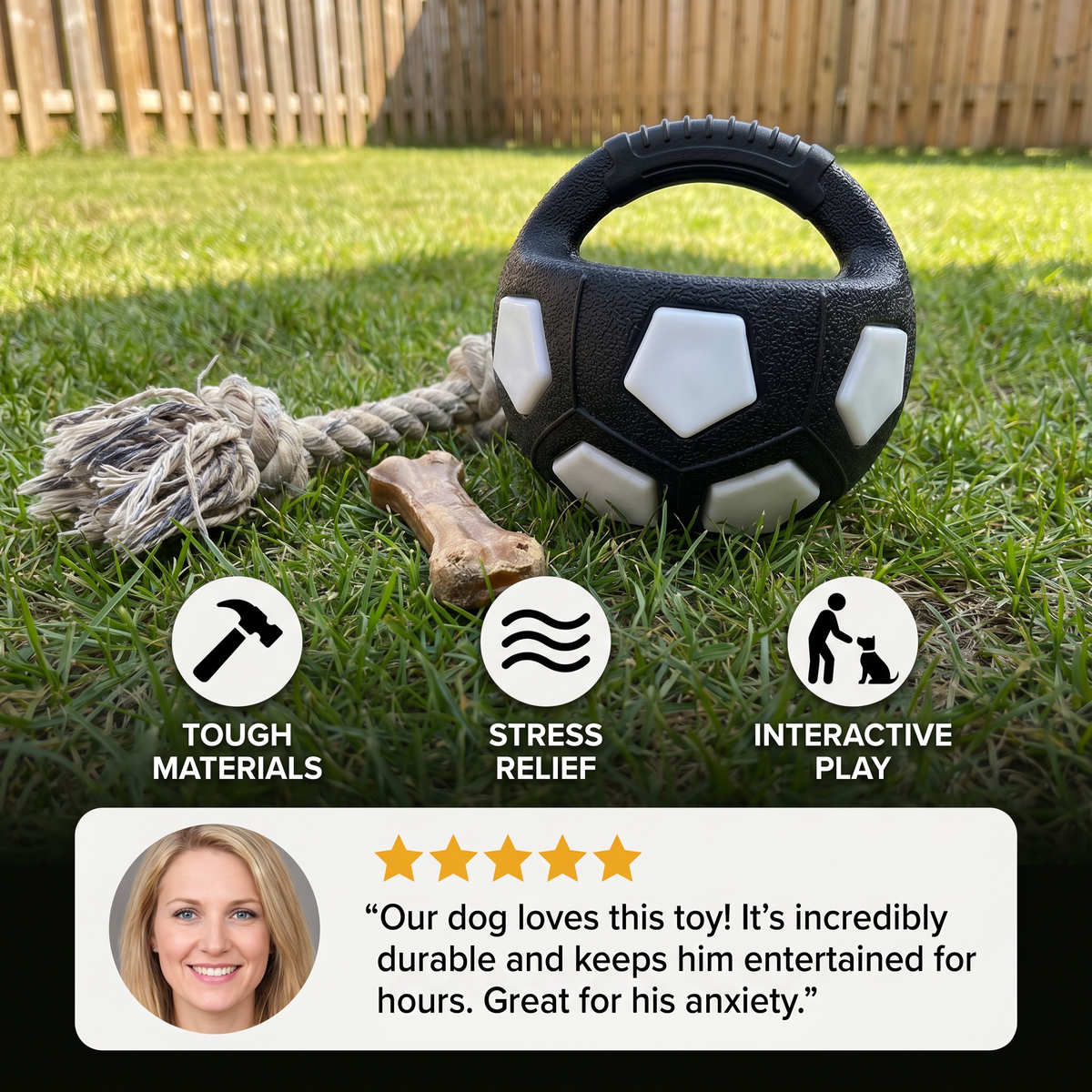 Durable toy ball for stress relief for dogs