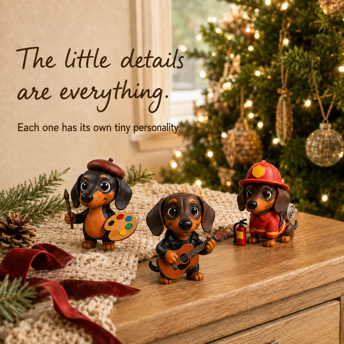Collectible dachshund figurines from the advent calendar