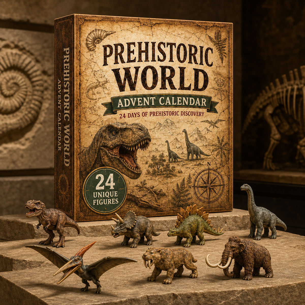 Prehistoric World Advent Calendar 2026 with 24 Figurines