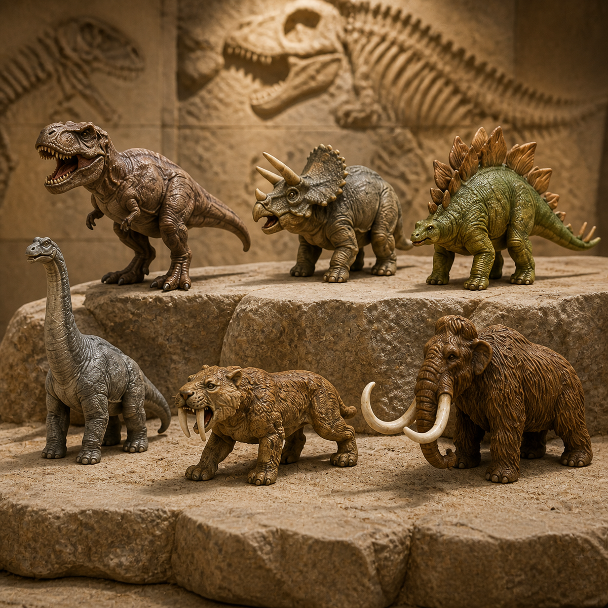 Prehistoric creature figurine detail